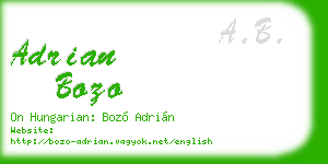 adrian bozo business card